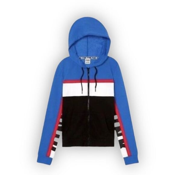 Victoria's Secret PINK Women's Colorblock Perfect Full Zip Hoodie Size Small - Picture 1 of 6